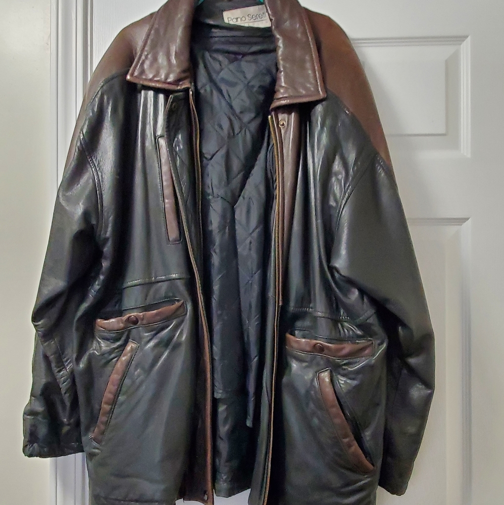 Mens Leather Coat/Jacket Size Large